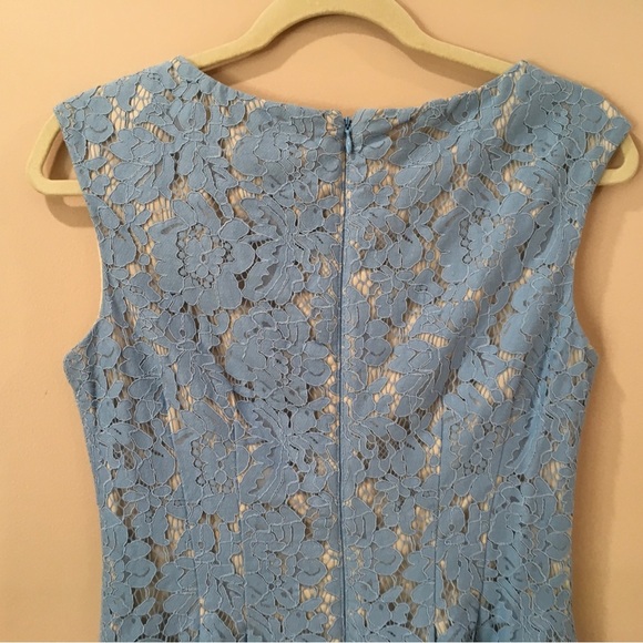 VINCE CAMUTO Women’s 4 Fit&flare Dress Blue Lace Overlay Wedding Formal Evening - Picture 8 of 10